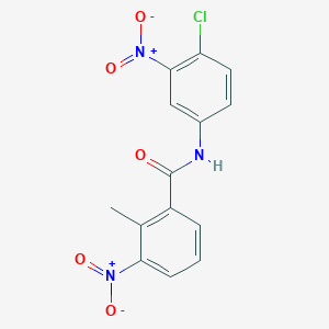 molecular formula C14H10ClN3O5 B12453691 N-(4-chloro-3-nitrophenyl)-2-methyl-3-nitrobenzamide 