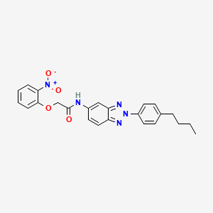 molecular formula C24H23N5O4 B12453707 N-[2-(4-butylphenyl)-2H-benzotriazol-5-yl]-2-(2-nitrophenoxy)acetamide 