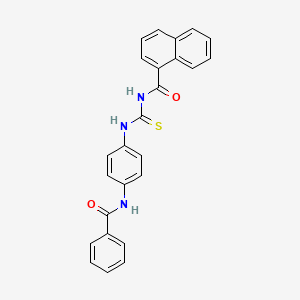 molecular formula C25H19N3O2S B12453723 N-({4-[(phenylcarbonyl)amino]phenyl}carbamothioyl)naphthalene-1-carboxamide 