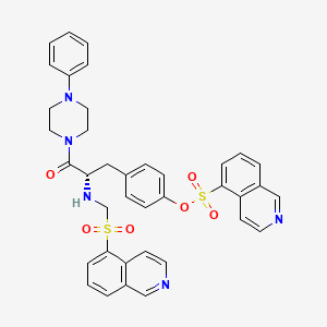 molecular formula C38H35N5O6S2 B12453728 4-[(2S)-2-{[(isoquinoline-5-sulfonyl)methyl]amino}-3-oxo-3-(4-phenylpiperazin-1-yl)propyl]phenyl isoquinoline-5-sulfonate 