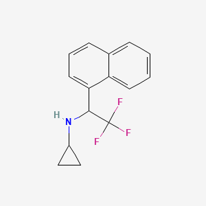 molecular formula C15H14F3N B12453740 N-Cyclopropyl-2,2,2-trifluoro-1-(1-naphthyl)ethanamine 
