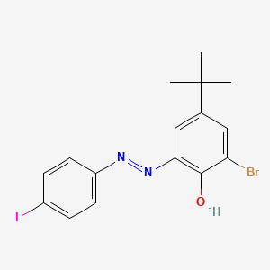 molecular formula C16H16BrIN2O B12453741 2-bromo-4-tert-butyl-6-[(E)-(4-iodophenyl)diazenyl]phenol 