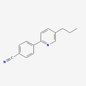 molecular formula C15H14N2 B12453766 Benzonitrile, 4-(5-propyl-2-pyridinyl)- CAS No. 99217-27-3