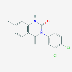 molecular formula C16H12Cl2N2O B12453768 3-(3,4-dichlorophenyl)-7-methyl-4-methylidene-1H-quinazolin-2-one 