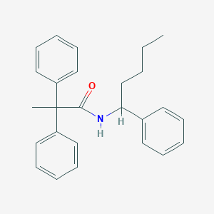 molecular formula C26H29NO B12453780 2,2-diphenyl-N-(1-phenylpentyl)propanamide 
