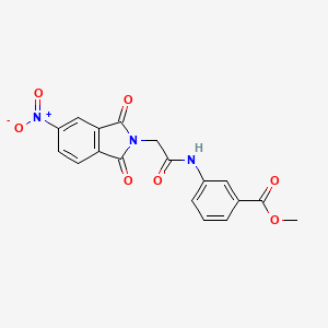molecular formula C18H13N3O7 B12453792 methyl 3-{[(5-nitro-1,3-dioxo-1,3-dihydro-2H-isoindol-2-yl)acetyl]amino}benzoate 