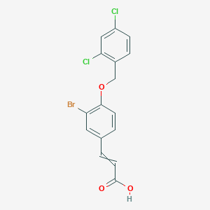 molecular formula C16H11BrCl2O3 B12453793 3-[3-Bromo-4-[(2,4-dichlorophenyl)methoxy]phenyl]-2-propenoic acid CAS No. 340216-11-7