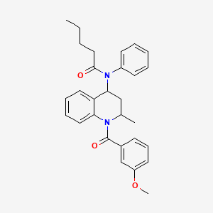 molecular formula C29H32N2O3 B12453817 N-[1-(3-methoxybenzoyl)-2-methyl-3,4-dihydro-2H-quinolin-4-yl]-N-phenylpentanamide 