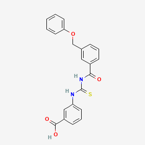 molecular formula C22H18N2O4S B12453830 3-[({[3-(Phenoxymethyl)phenyl]carbonyl}carbamothioyl)amino]benzoic acid 