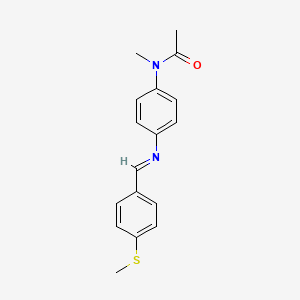 molecular formula C17H18N2OS B12453847 N-Methyl-N-[4-[(4-methylsulfanyl-benzylidene)-amino]-phenyl]-acetamide 