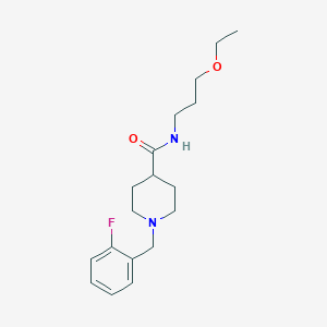 molecular formula C18H27FN2O2 B12453871 N-(3-ethoxypropyl)-1-[(2-fluorophenyl)methyl]piperidine-4-carboxamide 