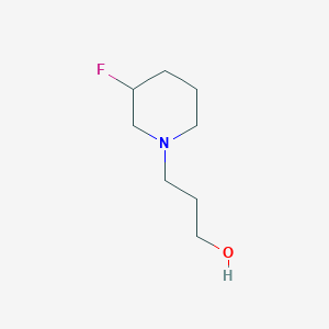 molecular formula C8H16FNO B12453877 3-(3-Fluoropiperidin-1-yl)propan-1-ol 