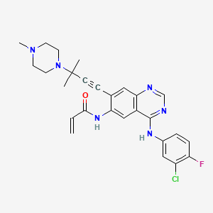 molecular formula C27H28ClFN6O B1245388 AV-412 free base CAS No. 451492-95-8
