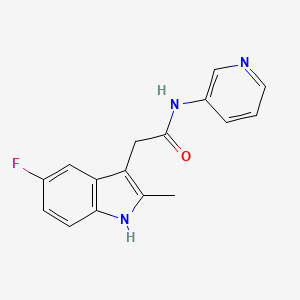 molecular formula C16H14FN3O B12453880 2-(5-fluoro-2-methyl-1H-indol-3-yl)-N-(pyridin-3-yl)acetamide 