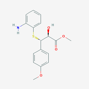 molecular formula C17H19NO4S B124539 Methyl (2S,3S)-3-(2-aminophenyl)sulfanyl-2-hydroxy-3-(4-methoxyphenyl)propanoate CAS No. 99109-07-6