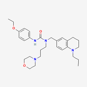 molecular formula C29H42N4O3 B1245390 3-(4-ethoxyphenyl)-1-[3-(4-morpholinyl)propyl]-1-[(1-propyl-3,4-dihydro-2H-quinolin-6-yl)methyl]urea 