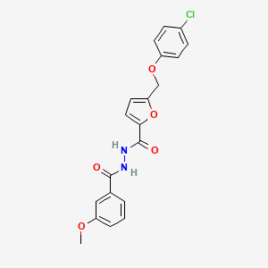 molecular formula C20H17ClN2O5 B12453967 5-[(4-chlorophenoxy)methyl]-N'-[(3-methoxyphenyl)carbonyl]furan-2-carbohydrazide 