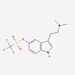 molecular formula C13H15F3N2O3S B1245399 Trifluoro-methanesulfonic acid 3-(2-dimethylamino-ethyl)-1H-indol-5-yl ester 