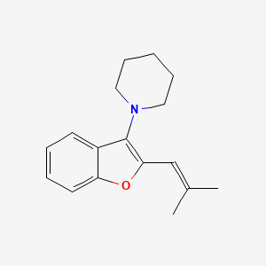 molecular formula C17H21NO B12454014 1-[2-(2-Methylprop-1-en-1-yl)-1-benzofuran-3-yl]piperidine 