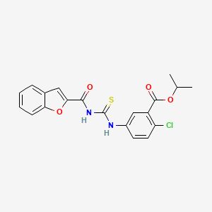molecular formula C20H17ClN2O4S B12454015 Propan-2-yl 5-{[(1-benzofuran-2-ylcarbonyl)carbamothioyl]amino}-2-chlorobenzoate 