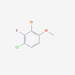 molecular formula C7H5BrClFO B12454022 2-Bromo-4-chloro-3-fluoro-1-methoxybenzene CAS No. 398456-83-2