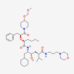 5-{2-[1-Benzyl-2-(4-methoxymethoxy-piperidin-1-yl)-2-oxo-ethoxy]-hexanoylamino}-6-cyclohexyl-4-hydroxy-2-isopropyl-hexanoic acid (3-morpholin-4-yl-propyl)-amide