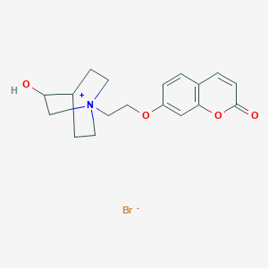 molecular formula C18H22BrNO4 B124541 Quinuclidinium, 3-hydroxy-1-(2-((2-oxo-2H-1-benzopyran-7-yl)oxy)ethyl)-, bromide CAS No. 155272-59-6