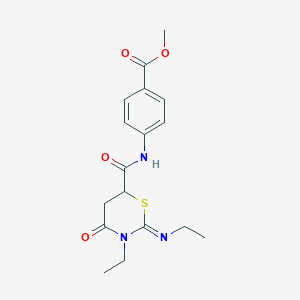 molecular formula C17H21N3O4S B12454128 methyl 4-({[(2Z)-3-ethyl-2-(ethylimino)-4-oxo-1,3-thiazinan-6-yl]carbonyl}amino)benzoate 