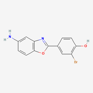 molecular formula C13H9BrN2O2 B12454141 4-(5-Amino-1,3-benzoxazol-2-yl)-2-bromophenol 