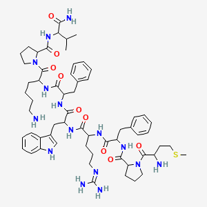 molecular formula C61H87N15O9S B12454149 melanostatine;Met-Pro-D-Phe-Arg-D-Trp-Phe-Lys-Pro-Val-NH2 