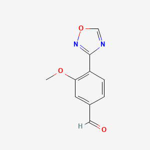 molecular formula C10H8N2O3 B12454192 3-Methoxy-4-(1,2,4-oxadiazol-3-YL)benzaldehyde 