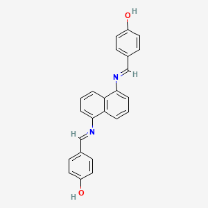 molecular formula C24H18N2O2 B12454200 N,N'-bis(4-hydroxybenzylidene)-naphthalene-1,5-diamine 