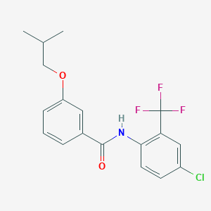 molecular formula C18H17ClF3NO2 B12454227 N-[4-chloro-2-(trifluoromethyl)phenyl]-3-(2-methylpropoxy)benzamide 
