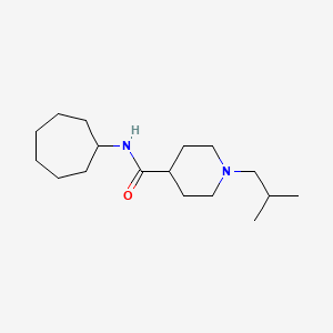 molecular formula C17H32N2O B12454228 N-cycloheptyl-1-(2-methylpropyl)piperidine-4-carboxamide CAS No. 6577-66-8