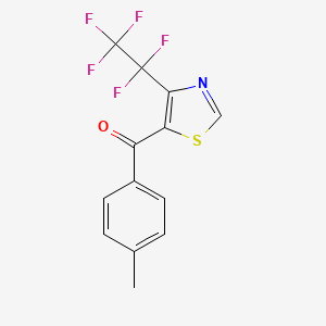 molecular formula C13H8F5NOS B12454233 5-(4-Methylbenzoyl)-4-pentafluoroethyl-1,3-thiazole 