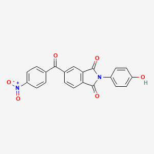 molecular formula C21H12N2O6 B12454261 2-(4-Hydroxyphenyl)-5-(4-nitrobenzoyl)isoindole-1,3-dione 