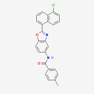 molecular formula C25H17ClN2O2 B12454269 N-[2-(5-chloronaphthalen-1-yl)-1,3-benzoxazol-5-yl]-4-methylbenzamide 