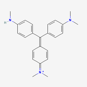 molecular formula C24H28N3+ B12454286 N-(4-{bis[4-(dimethylamino)phenyl]methylidene}cyclohexa-2,5-dien-1-ylidene)methanaminium CAS No. 765266-81-7