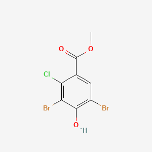 molecular formula C8H5Br2ClO3 B12454288 Methyl 3,5-dibromo-2-chloro-4-hydroxybenzoate 