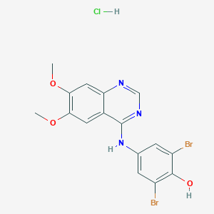 molecular formula C16H14Br2ClN3O3 B12454300 WHI-P97 Hydrochloride 