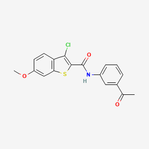 molecular formula C18H14ClNO3S B12454317 N-(3-acetylphenyl)-3-chloro-6-methoxy-1-benzothiophene-2-carboxamide 