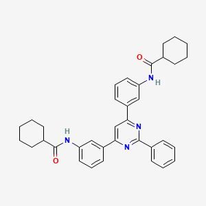 molecular formula C36H38N4O2 B12454352 N,N'-[(2-phenylpyrimidine-4,6-diyl)dibenzene-3,1-diyl]dicyclohexanecarboxamide 
