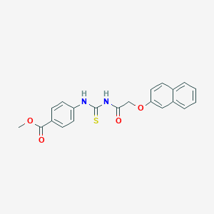molecular formula C21H18N2O4S B12454366 Methyl 4-({[(naphthalen-2-yloxy)acetyl]carbamothioyl}amino)benzoate 