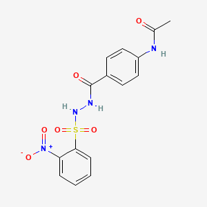 molecular formula C15H14N4O6S B12454368 N-[4-({2-[(2-nitrophenyl)sulfonyl]hydrazinyl}carbonyl)phenyl]acetamide 