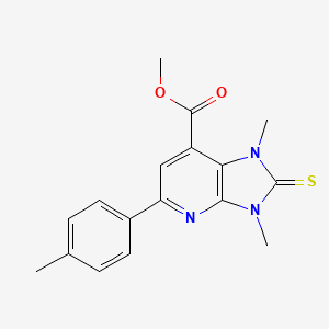 molecular formula C17H17N3O2S B12454384 Methyl 2,3-dihydro-1,3-dimethyl-2-thioxo-5-p-tolyl-1H-imidazo-[4,5-b]-pyridine-7-carboxylate 