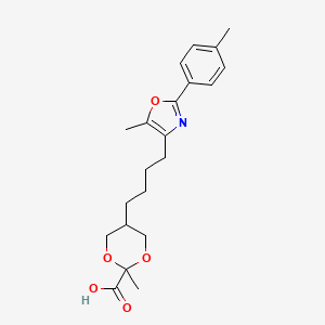 2-Methyl-5-[4-[5-methyl-2-(4-methylphenyl)-1,3-oxazol-4-yl]butyl]-1,3-dioxane-2-carboxylic acid