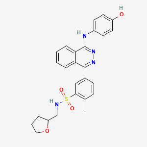 molecular formula C26H26N4O4S B12454428 5-{4-[(4-hydroxyphenyl)amino]phthalazin-1-yl}-2-methyl-N-(tetrahydrofuran-2-ylmethyl)benzenesulfonamide 