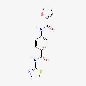 molecular formula C15H11N3O3S B12454456 N-[4-(1,3-thiazol-2-ylcarbamoyl)phenyl]furan-2-carboxamide 