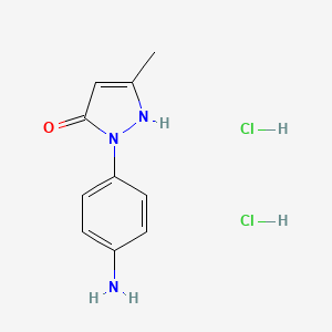molecular formula C10H13Cl2N3O B12454475 1-(4-Aminophenyl)-3-methyl-1H-pyrazol-5-OL dihydrochloride 