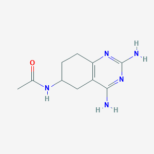 molecular formula C10H15N5O B12454534 N-(2,4-Diamino-5,6,7,8-tetrahydro-6-quinazolinyl)acetamide 